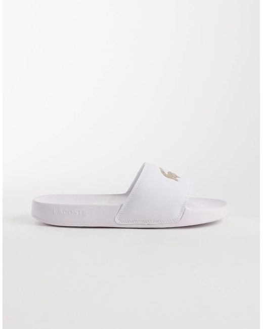 Lacoste White Serve 0.0 Logo Sliders