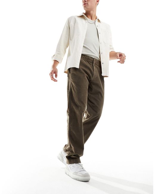 Pantalon slim en velours côtelé - marron Hollister pour homme en coloris White