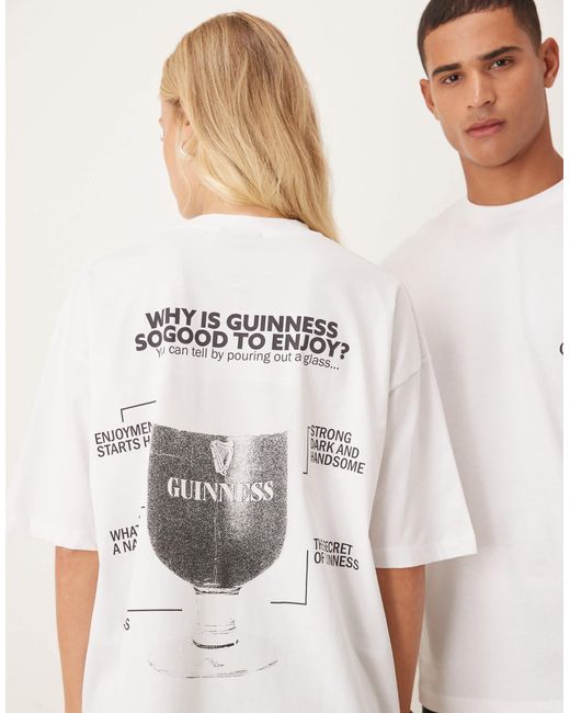 ASOS White Oversized Unisex T-shirt With Guinness Prints