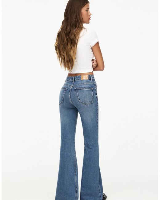 Pull&Bear Blue Low Rise Flare Jean
