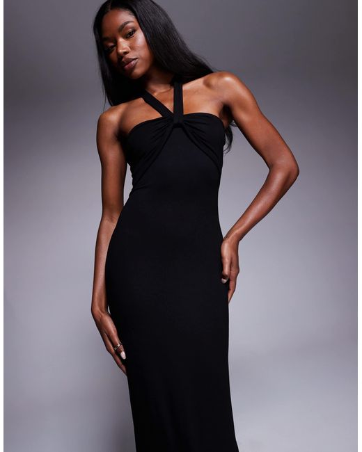 ASOS Blue – anschmiegsames neckholder-maxikleid
