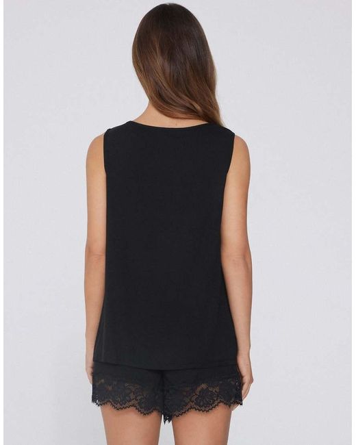 Tezenis Black Short Pyjamas With Wide Shoulder Straps