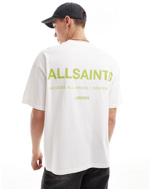 AllSaints – access underground – oversize-t-shirt in White für Herren