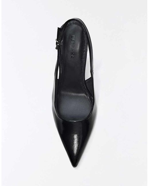 Bershka White High-heel Slingback Shoes