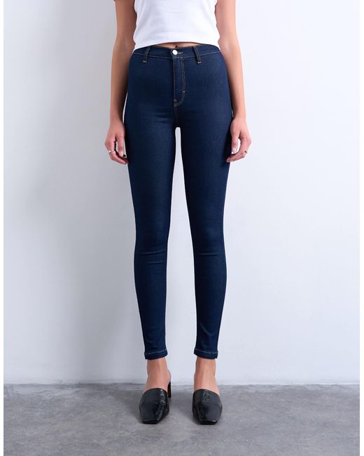 TOPSHOP Blue Joni Skinny High Rise Jeans
