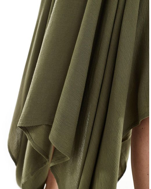Jupe longue en étamine à ourlet mouchoir - kaki Miss Selfridge en coloris Green