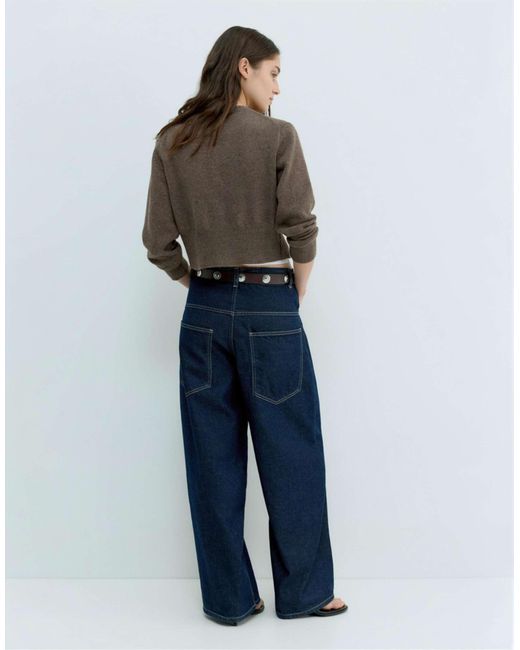 Pull&Bear Blue – kurze strickjacke
