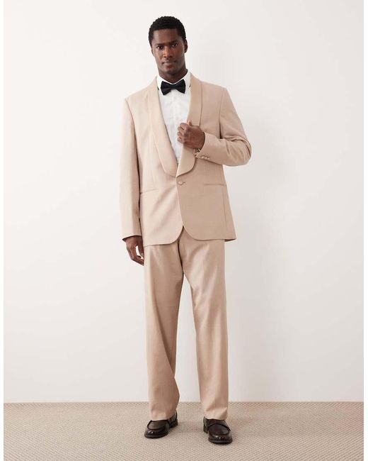 ASOS Natural Regular Tuxedo Suit Jacket for men