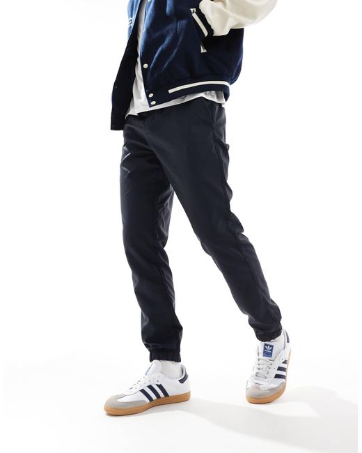 French Connection Blue French Connection Utility Tech Cuffed Trousers for men