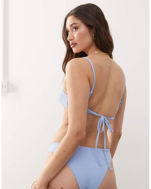 Weekday Blue Scoop Neck Bikini Top