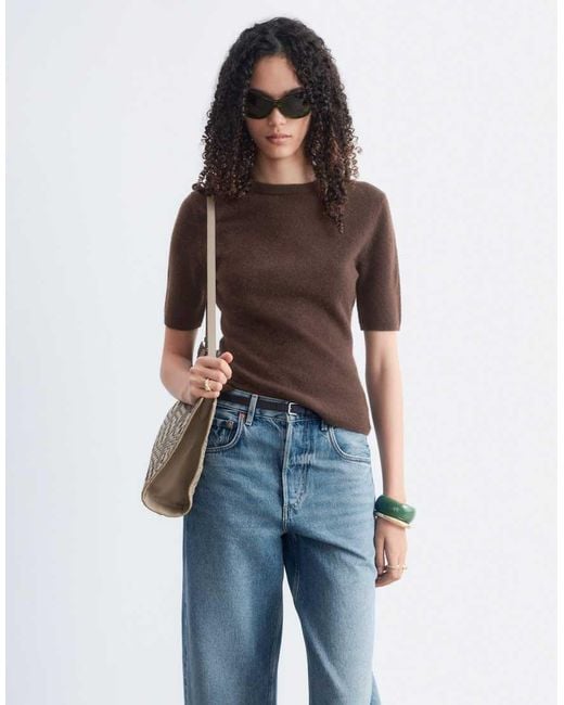 & Other Stories Blue Cashmere Fine Knit Top