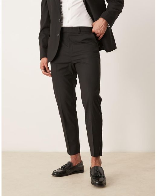 ASOS Black Tapered Suit Trousers for men