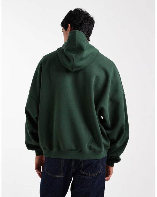 ASOS Green Essentials Extreme Oversized Zip Through for men