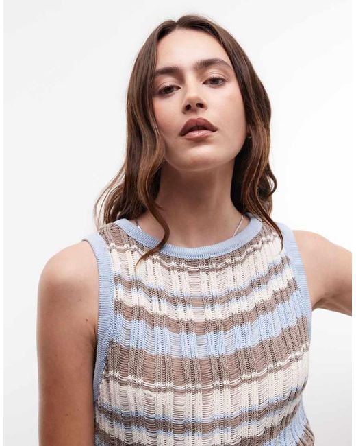 ASOS Brown Knit Asymmetric Top