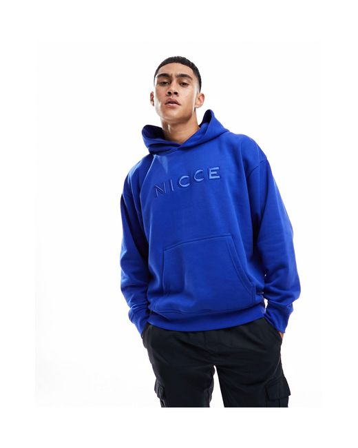 Nicce London Blue Mercury Oversized Pullover Hoodie for men