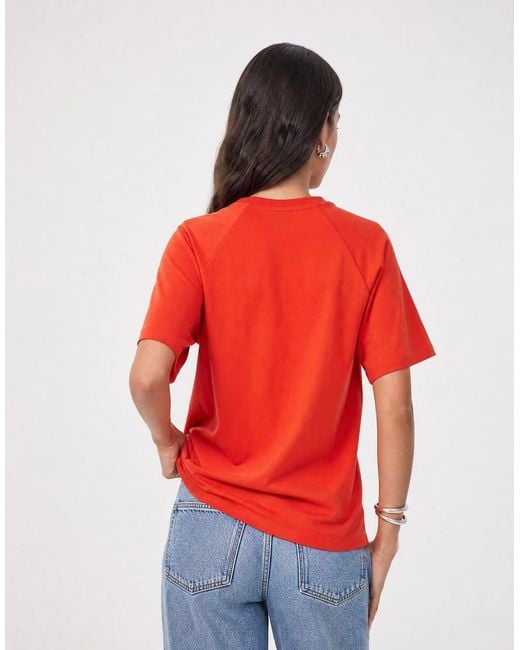 ASOS Red Short Sleeve Oversized T Shirt With Big Apple Graphic