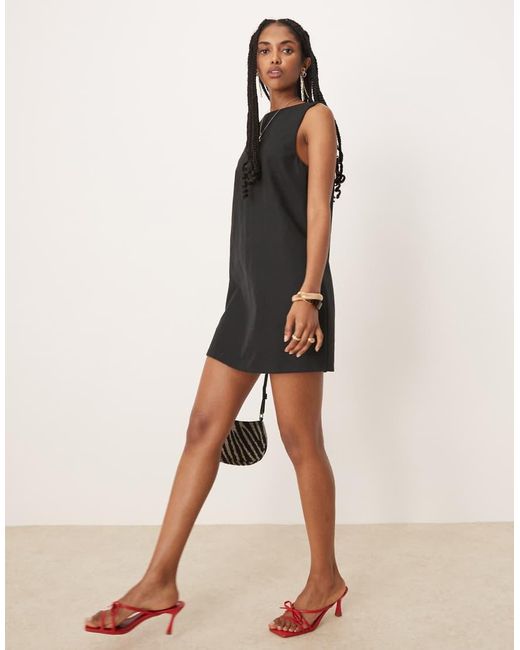 Pretty Lavish Black Reversible Button Back Mini Shift Dress