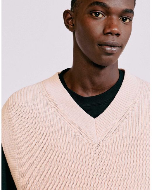 Pull&Bear Strickweste in Natural für Herren