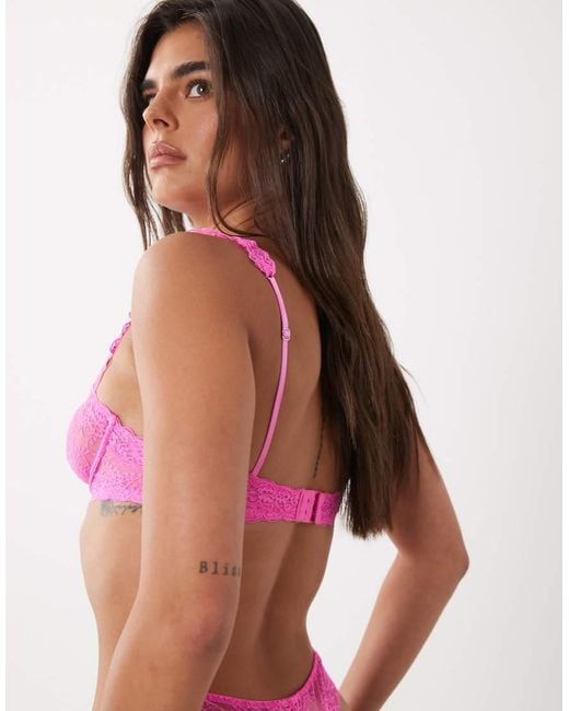 ASOS Red Lucinda Lace Tanga Thong With Lace Trim