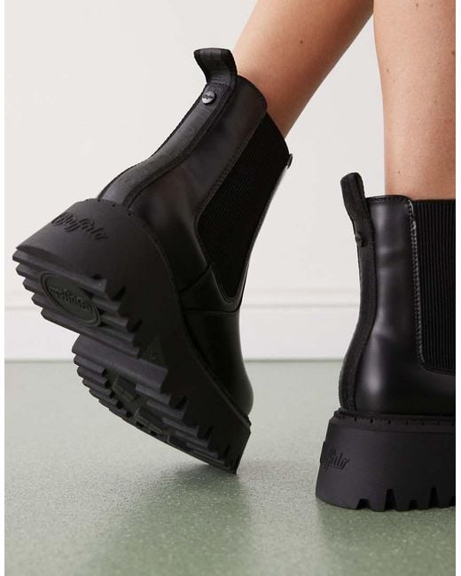 Buffalo Black Chelsea Boots