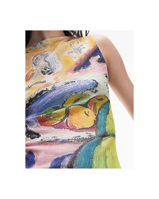 TOPSHOP White Still Life Painted Tank