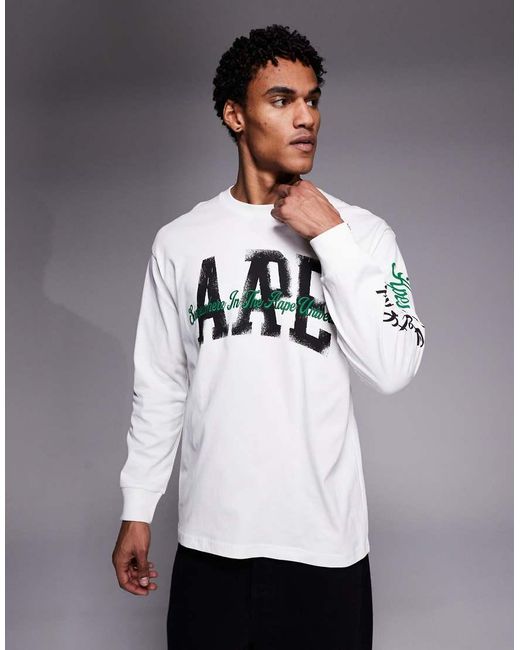 Aape By A Bathing Ape Gray Aape By A Bathing Ape Long Sleeve T-shirt for men