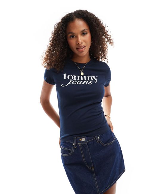 Tommy Hilfiger Blue Retro Script Baby T-shirt