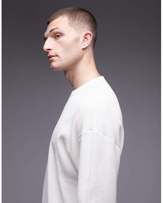 Dickies Gray Waffle Long Sleeve T-shirt With Central Logo