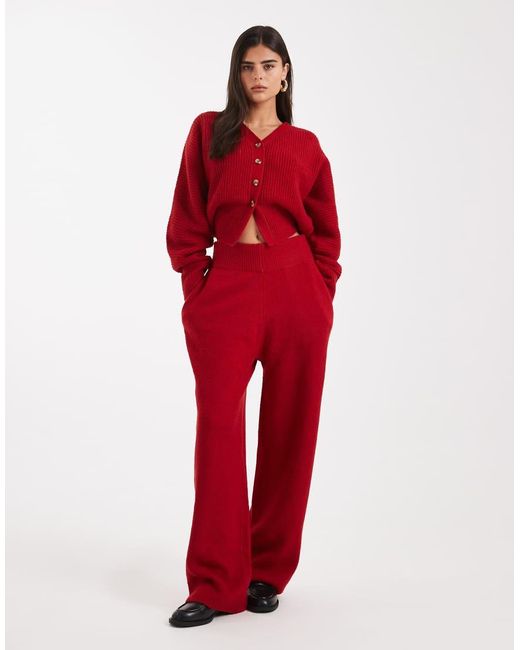 Collusion Red Knitted joggers Co-ord