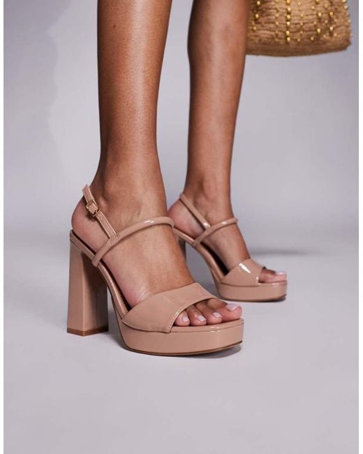 River Island Pink Slingback Platform Heel
