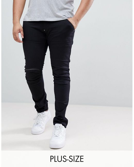 5620 - jeans super slim 3d con zip sul ginocchio neri di G-Star RAW in Blue da Uomo