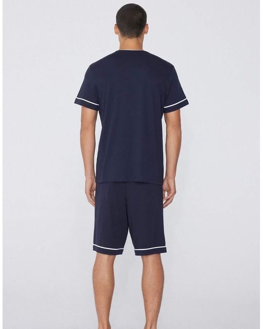 Tezenis Blue Short Pyjamas With Pocket for men
