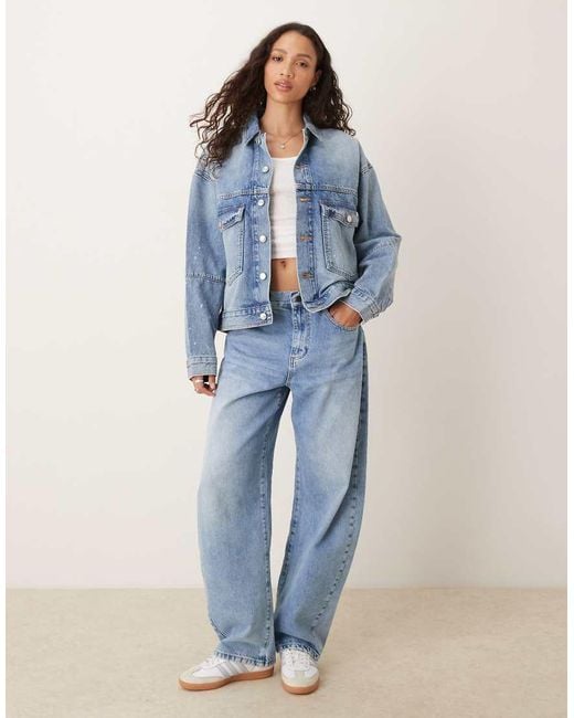 Calvin Klein Blue Splatter Print Denim Jacket