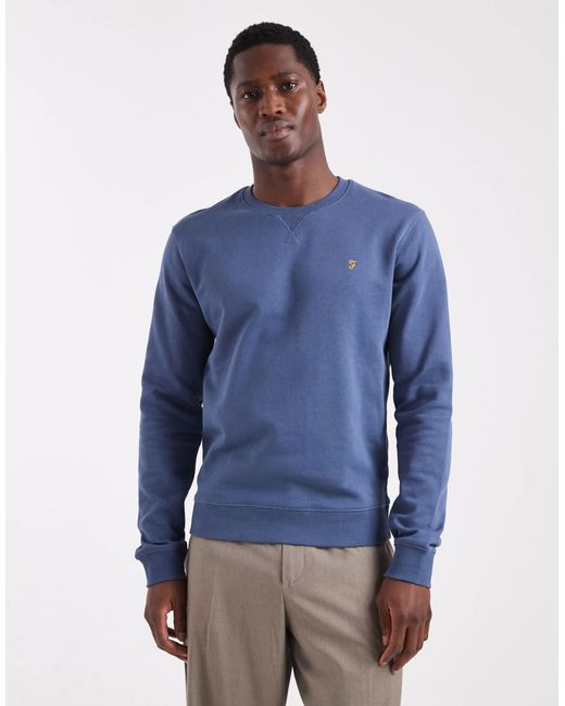 Farah Blue Tim Crewneck Sweatshirt for men