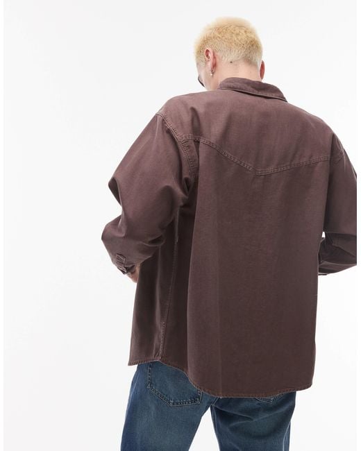 Wrangler – casey jones workwear – langärmliges hemd in Purple für Herren