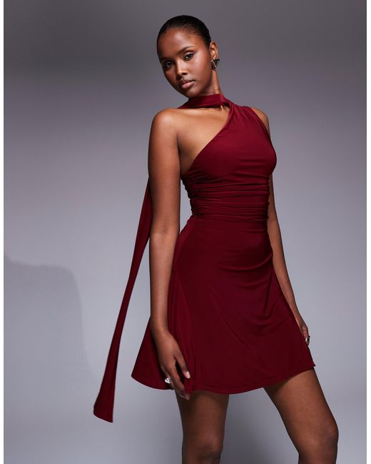 slinky skater dress Cowl Front Mesh Panel Sleeveless Skater Dress In Black Slinky | EGO US