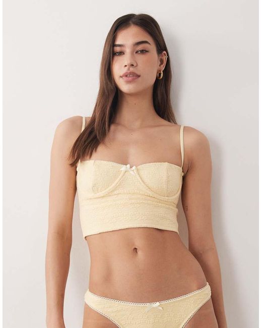 Dippin' Daisy's Brown Dippin Daisys Corset Bikini Top With Picot Trim