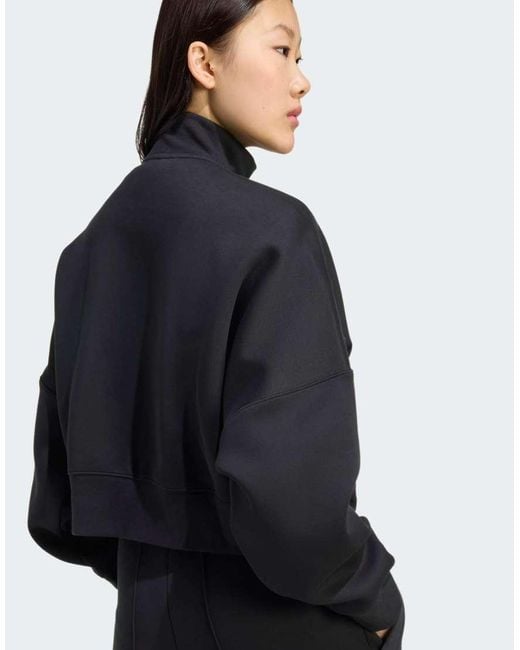 Chaqueta De Chándal Negra Con Cremallera Y Detalle De 3 Rayas Off Placed De Adidas Originals de color Blue