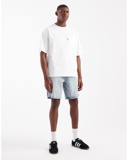 Levi's White 468 Loose Denim Shorts Light for men