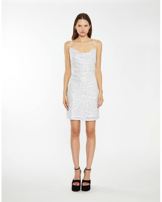 Glamorous White Cowl-Neck Mini-Dress