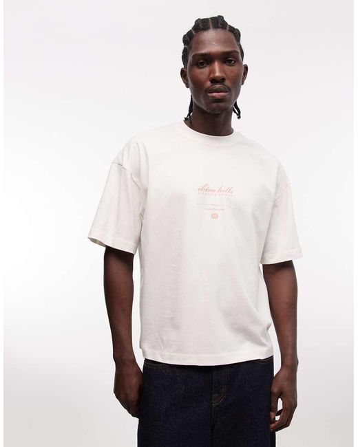 Faded Store White Logo T-shirt With Ibiza Hills Back Print for men