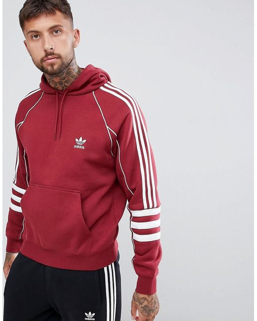 Adidas Originals Authentic Hoody In Red Dj2859 for men