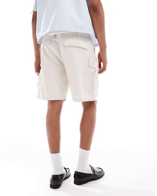 Pull&Bear Cargoshort Met Elastische Taille in het White voor heren