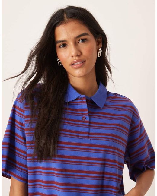 Aware Blue Short Sleeve Polo Top