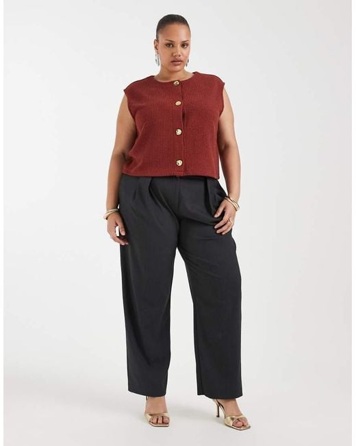 ONLY Red Buttons Detail Vest
