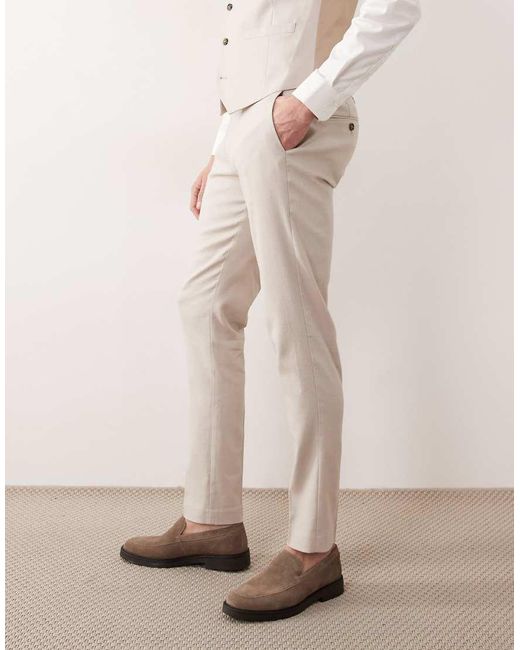 ASOS Natural Skinny Suit Trousers for men
