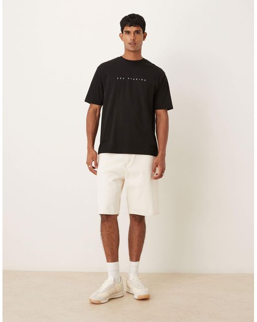 ASOS Black Relaxed T-shirt With Chest Print for men