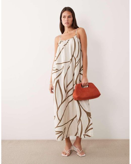 Vila Natural Linen Touch Cami Maxi Dress