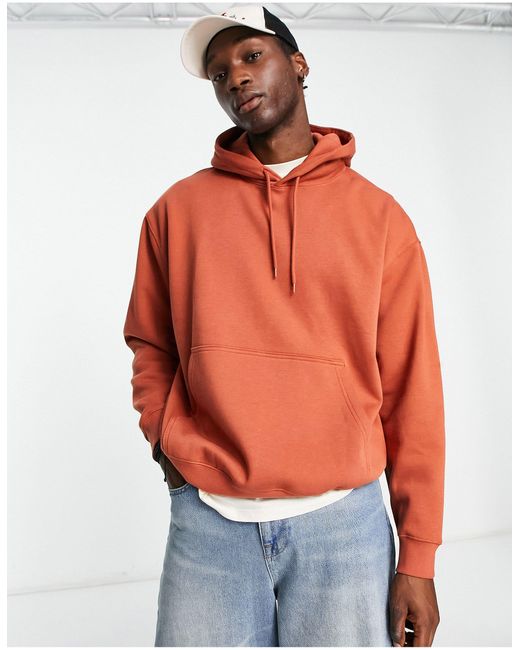 Weekday Oversized Hoodie in Orange for Men | Lyst