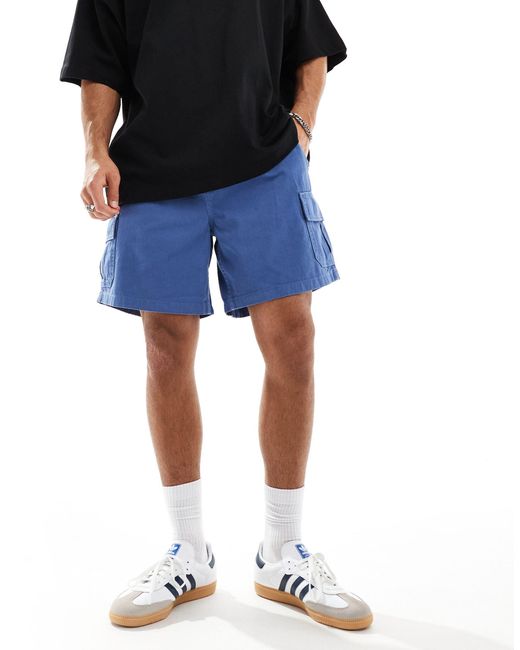ASOS Blue Wide Fit Cargo Shorts for men